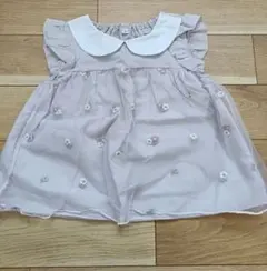 花柄刺繍フリル袖ノースリーブブラウス 100cm