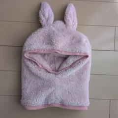 ウサギ耳付きピンクフード