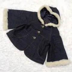 【グリーンノート】 ダークデニム ジャケット フード付き 15(2XL) 大きめ