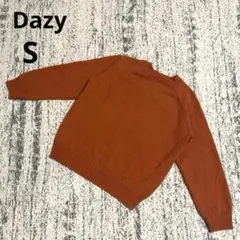 デイジー 長袖 ニット セーター S オレンジ クルーネック ゆったり シンプル
