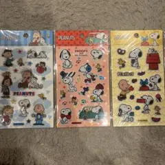 PEANUTS スヌーピー ぷっくりシール 3シートセット