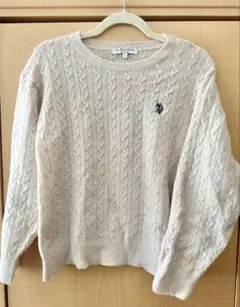 U.S. POLO ASSN. ワンポイントケーブルニット