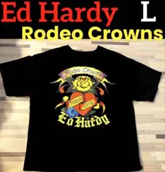 美品❗️エドハーディー ロデオクラウンズ コラボ Tシャツ 黒 L