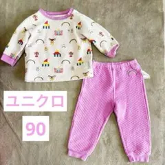 【UNIQLO】　ユニクロ　キルティングパジャマ 90cm ピンク　ディズニー