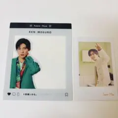 SnowMan 目黒蓮 チェキ風カード リバーシブルクリアカード