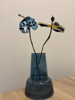 ハンドメイド ビーズフラワー2本セット