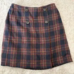 チェック台形スカート チェックミニスカート チェックスカート