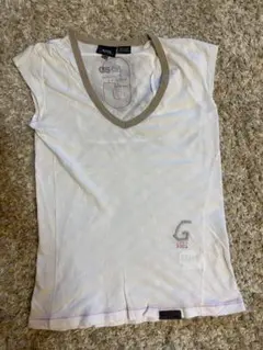 G STAR RAW ジースターロウ　 VネックTシャツ Mサイズ ホワイト