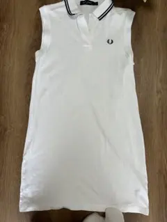 FRED PERRY ノースリーブ ポロワンピース ホワイト