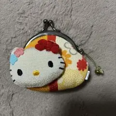 平成レトロ　ハローキティ ちりめん　がま口財布のサムネイル