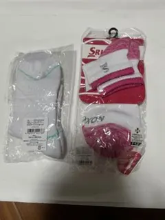 ダンロップのソックス ホワイト/ピンク 2足セット