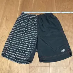 New Balance ショートパンツ 文字プリント ニューバランス 黒　Ｍ
