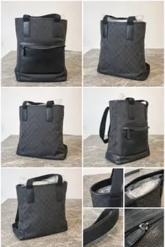 GUCCI GGキャンバス トートバッグ ブラック A4可