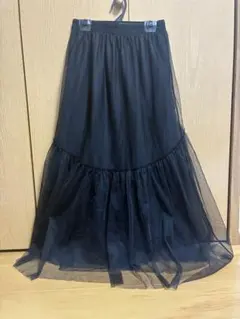 2way ブラック ティアードロングスカート Mサイズ