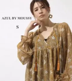 AZUL BY MOUSSYフリンジ付き柄ブラウス トップス カットソー