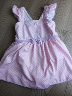 女の子向けワンピース水着 ピンクチェック