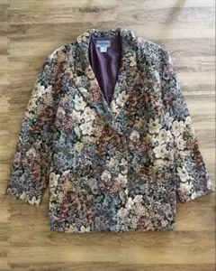 美品 グリーンレーベルリラクシング イタリア製ツイードノーカラー