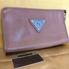 renoma レザー クラッチバッグ ブラウン軽くて使いやすい　コーティング済み