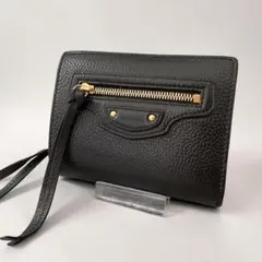 BALENCIAGA ネオクラシック 二つ折り財布 レザー ミニウォレット 黒のサムネイル