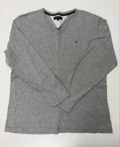 Tommy Hilfiger グレー Vネック長袖カットソー