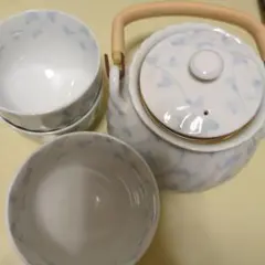 湯飲み茶碗 4個セット 青い葉模様