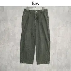 fuv. ファブ【M】Auntie Rosa　デニムワイドパンツ　カーキ