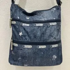 1877 LeSportsac ショルダーバッグ 青系 デニム調 機内販売