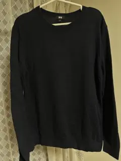 UNIQLOネイビー クルーネックセーター（Ｌ）薄手
