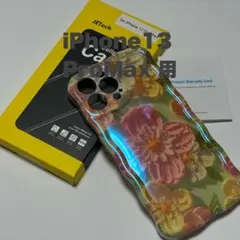 JETech for iPhone 13 Pro Max ピンクの花 Case