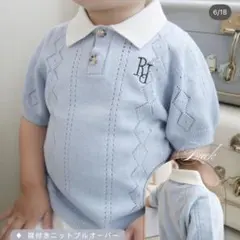 しまむら sisdeal 襟付きニットプルオーバー 青