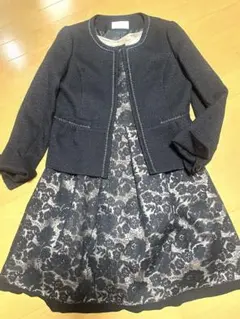 【美品】ブラックジャケットとワンピースanysisオンワード樫山・M セレモニー