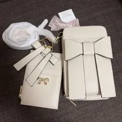 melume リボン スマホショルダーバッグ
