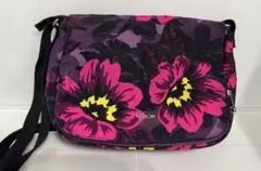 未使用 キプリング 花柄 フラワー ショルダーバッグ パープル