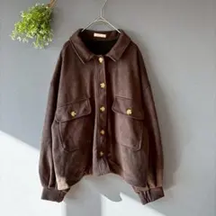 ファン〔F〕◎パイル地◎ぽわん袖◎ビッグシルエット◎ショート丈ブルゾン