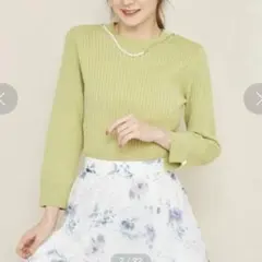 【美品】willselection パールチェーンネックレス付リブニットのサムネイル