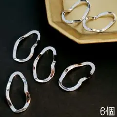 不規則オーバルメタルチャーム(シルバー)6個