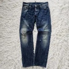 【美品 イタリア製】DSQUARED2 ペイント加工 デニムパンツ 44のサムネイル