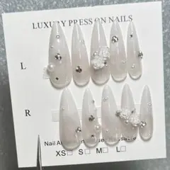 18【サイズオーダー】ネイルチップ　ワンホン　韓国　ちゅるん　グラデーション薔薇