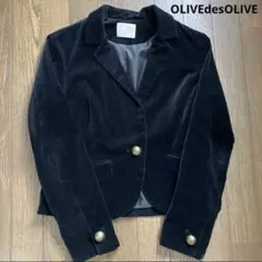 OLIVEdesOLIVEオリーブデオリーブ　ベロアジャケット　黒　ブラックのサムネイル