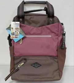 シェルパニ 2WAY リュック パープル×ブラウン A4 収納 多収納 新品❣️
