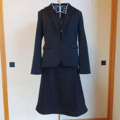 黒 ストライプ スカートスーツ