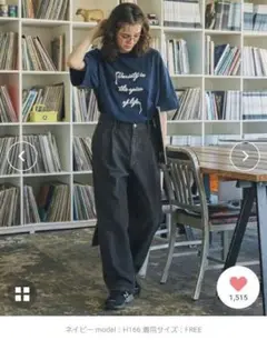 新品　コード刺繍 メッセージ ロゴ半袖Tシャツ　ネイビー