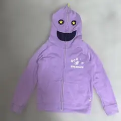 ロデオクラウンズキッズM105-115フルフェイスプリントパーカーパープル