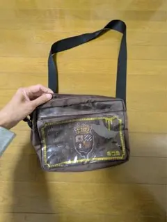 エンブレムデザイン ショルダーバッグ 브라운