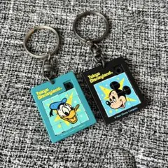 ディズニー　キーホルダー　レトロ　ミッキー　ドナルド　スライドパズル