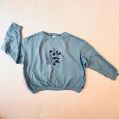 裏起毛　トレーナー　ゆったり　ブルーグレー　パンダ　140