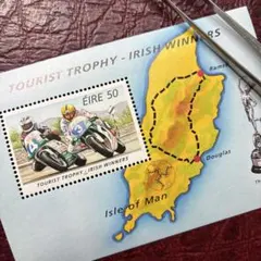 76233セール現品限　外国切手　アイルランド発行オートレース小型シート