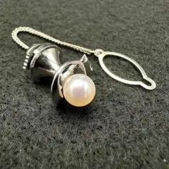 ぽ*こ様 美品　TASAKI タサキ シルバー パール ピンブローチ 美品 TASAKI タサキ ブローチ 本真珠 パール シルバー 1珠 刻印 SILVER