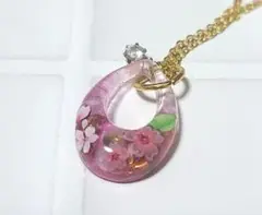 ◆004　最終値下げ　ハンドメイド　作家様　ネックレス　ペンダント　花　桜