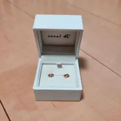 【中古】canal 4℃ ハート型ピアス ピンク 箱付き